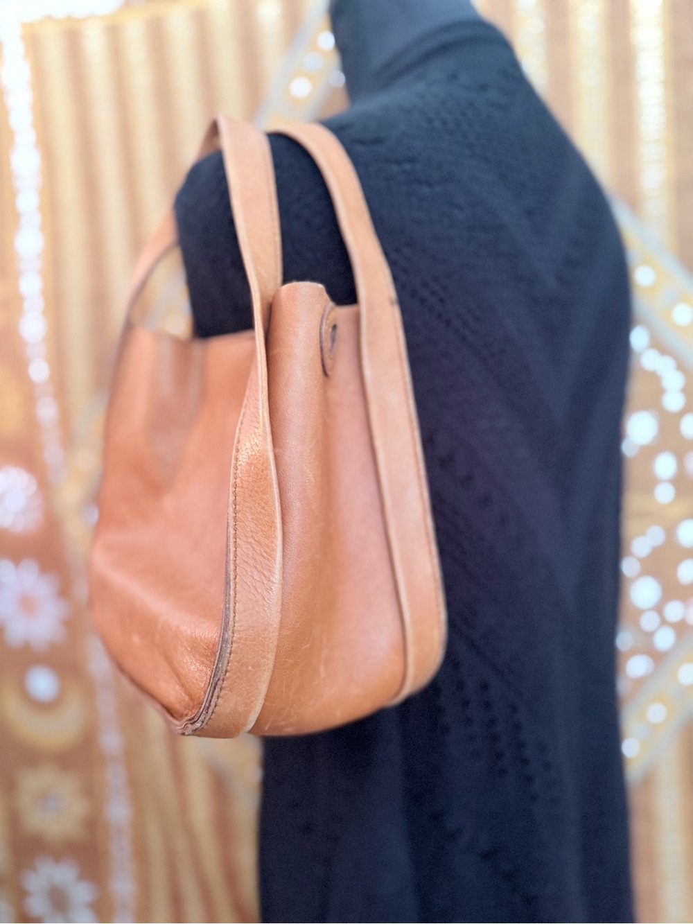 Madewell Tan Carmel Leather Shoulder Tote